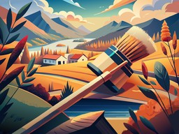 그림 산 호수 언덕
