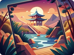 일러스트 집 산 화려한