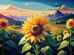 그림 자연 태양 꽃 산