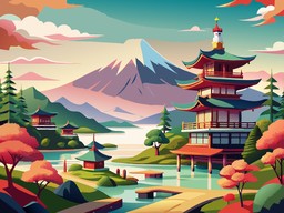 일러스트 산 나무