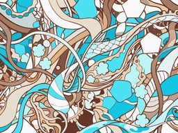 일러스트 배경 바다 파도
