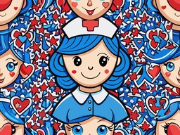 하트 별 파란색 배경의 묶음