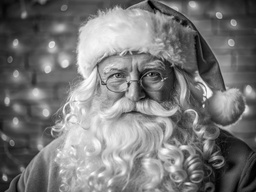 산타 흑백 사진