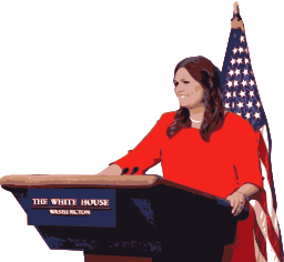 A 여성 Standing 에 A Podium 에 앞 의 An American Flag
