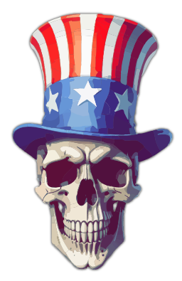 상단 모자에 skull
