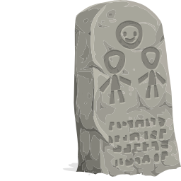 A Skull가있는 돌