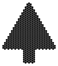 밝은 hued dotted 화살 pointing 올라