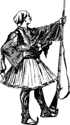 rifle 삽화를 가진 역사적인 warrior