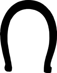 흰색 배경에 검은 말 모양 개체