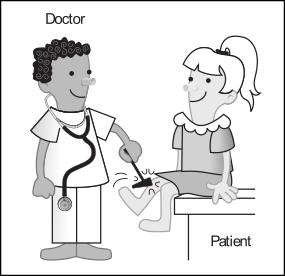 의사 examining 환자 다리
