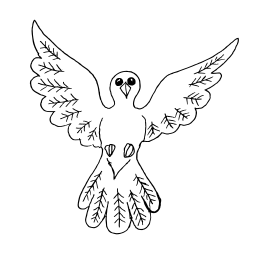 heraldic 확산 날개 새