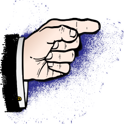 A 사람 'S Hand Pointing 에 뭔가