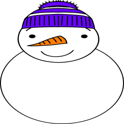 보라색 모자 snowman