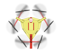 황색 quadcopter 드론 일러스트