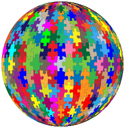 A Multicolored Sphere 만든 올라 의 퍼즐 조각