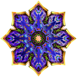 블루 8 포인트 스타 mandala