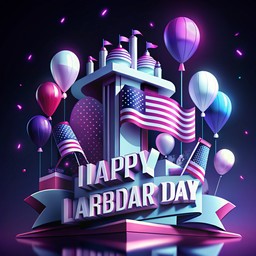 happy labor day 함께 풍선 와 american flag