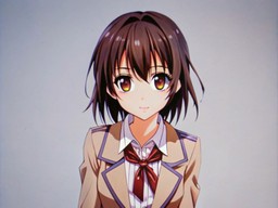 흰색 wall 앞에 서 있는 소녀 안의 school uniform