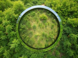 숲 한가운데의 circular object