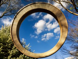 park 한가운데의 circular mirror