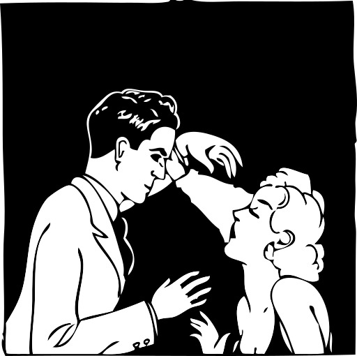 남성이 여자 를 키스 하는 흑백 그림