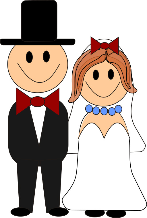 의 만화 의 신부 과 groom standing 다음에 에 각각의 다른