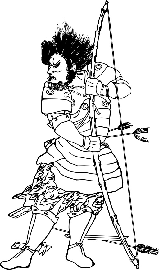 창 과 활 을 가진 전사 의 그림
