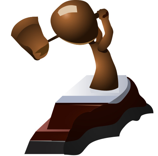 만화 이미지 의 사람 Holding a Trophy 에 the Pedestal