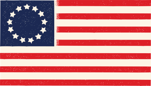 미국 Flag On A White Background
