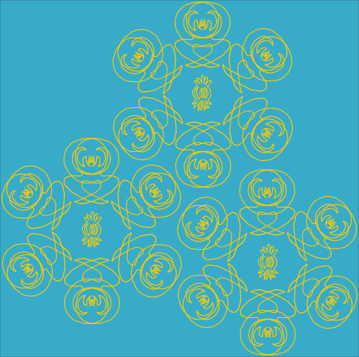 노란색 swirls이 있는 파란색 배경