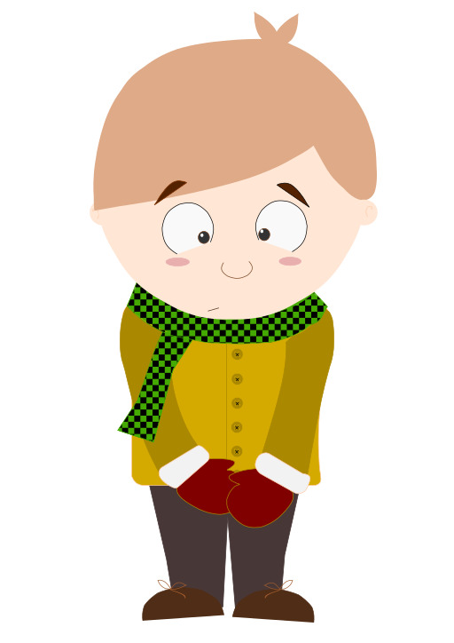 소년 In A Yellow Jacket And Red Pants
