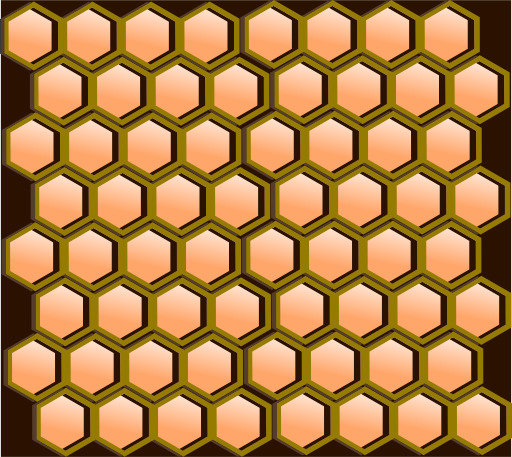 패턴 Of Hexagons And Hexagons On A Brown Background