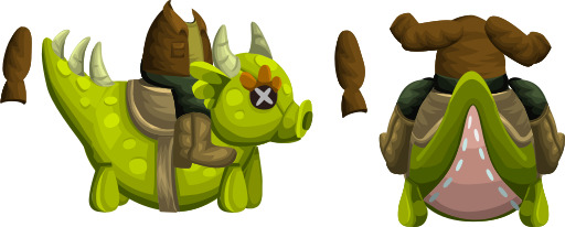 설정 Of Four Different Types Of A Green Dragon 2