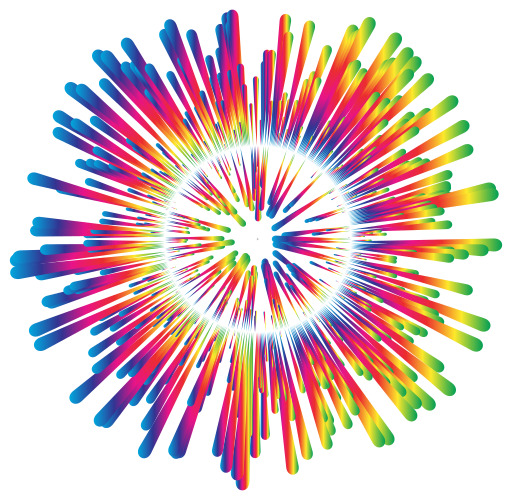 다채로운 Explosion Of Colored Paint On A White Background