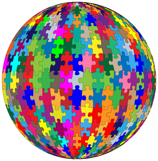화려한 Puzzle Ball On A White Background 2