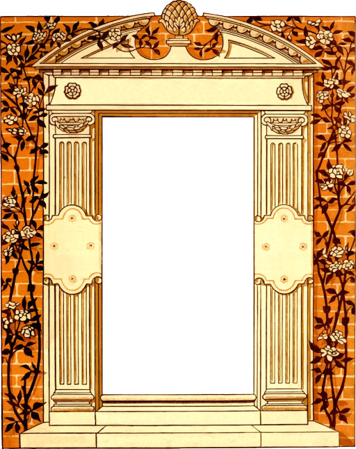 A Fireplace 와 A Floral 국경 주위에 그것