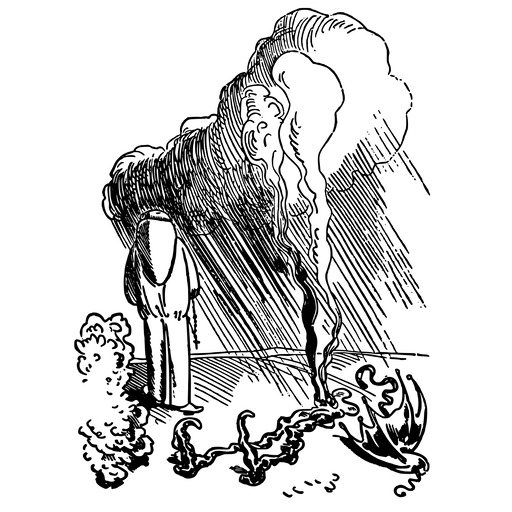 만화 Depicting A 사람 Chained 에 A 말