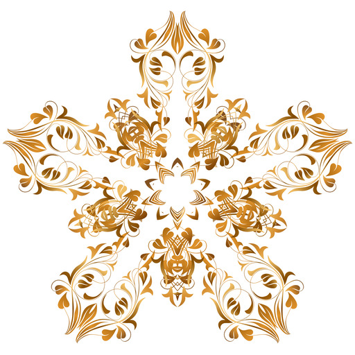 흰색 배경에 금 Snowflake 6