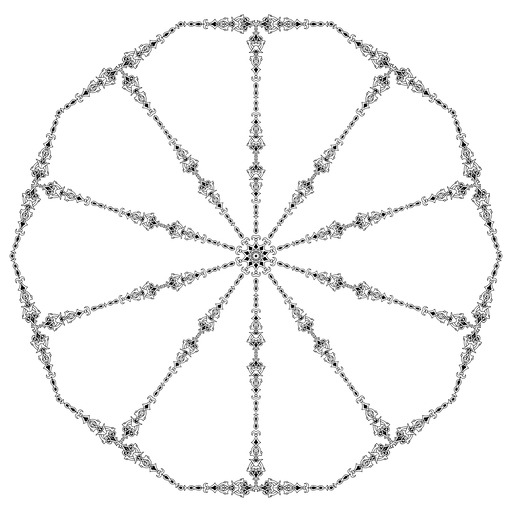 Ornamental 바퀴의 검정과 백색 그림