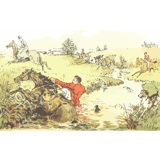 A Hunting 장면 와 a 사람 에 a 말