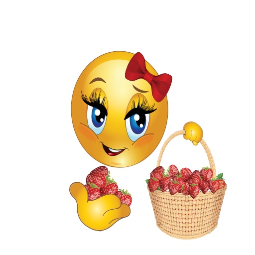 딸기 소녀 웃는 이모티콘