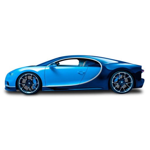 흰색 배경에 있는 파란색 스포츠카 A 변형 A